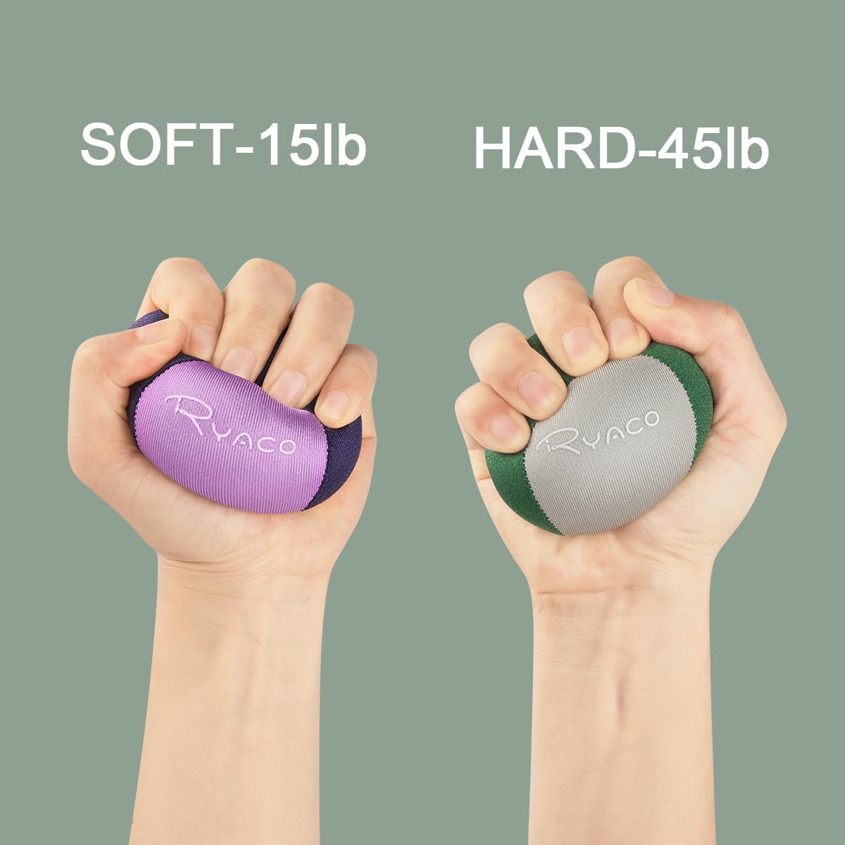 Ryaco Gel Stressball für Erwachsene - Antistressball Mit verschiedenen Stärken und Größen - Anti Stress Bälle für Konzentration - Motivierendes Knetball Spielzeug - Wutball Dunkelblaues & Dunkelgrünes